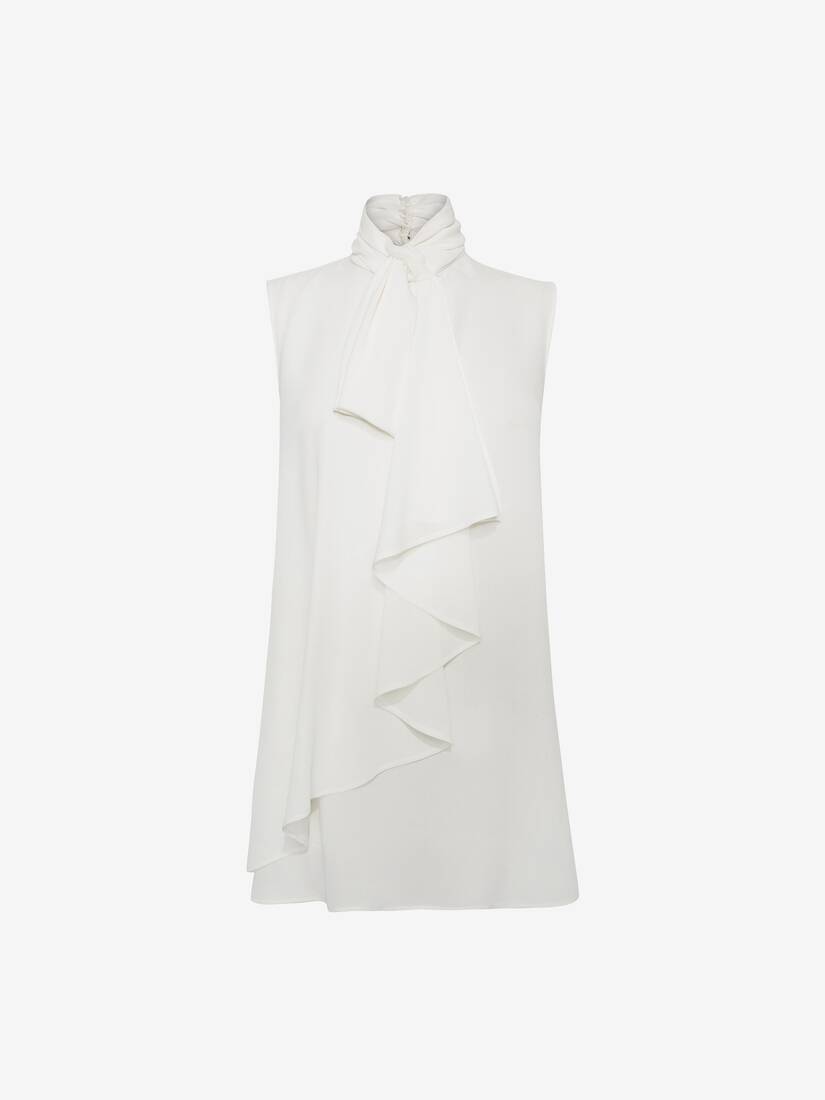 Tops Alexander McQueen Ruffled Bow Mujer - Blancos - Mexico 869-ATIPWL